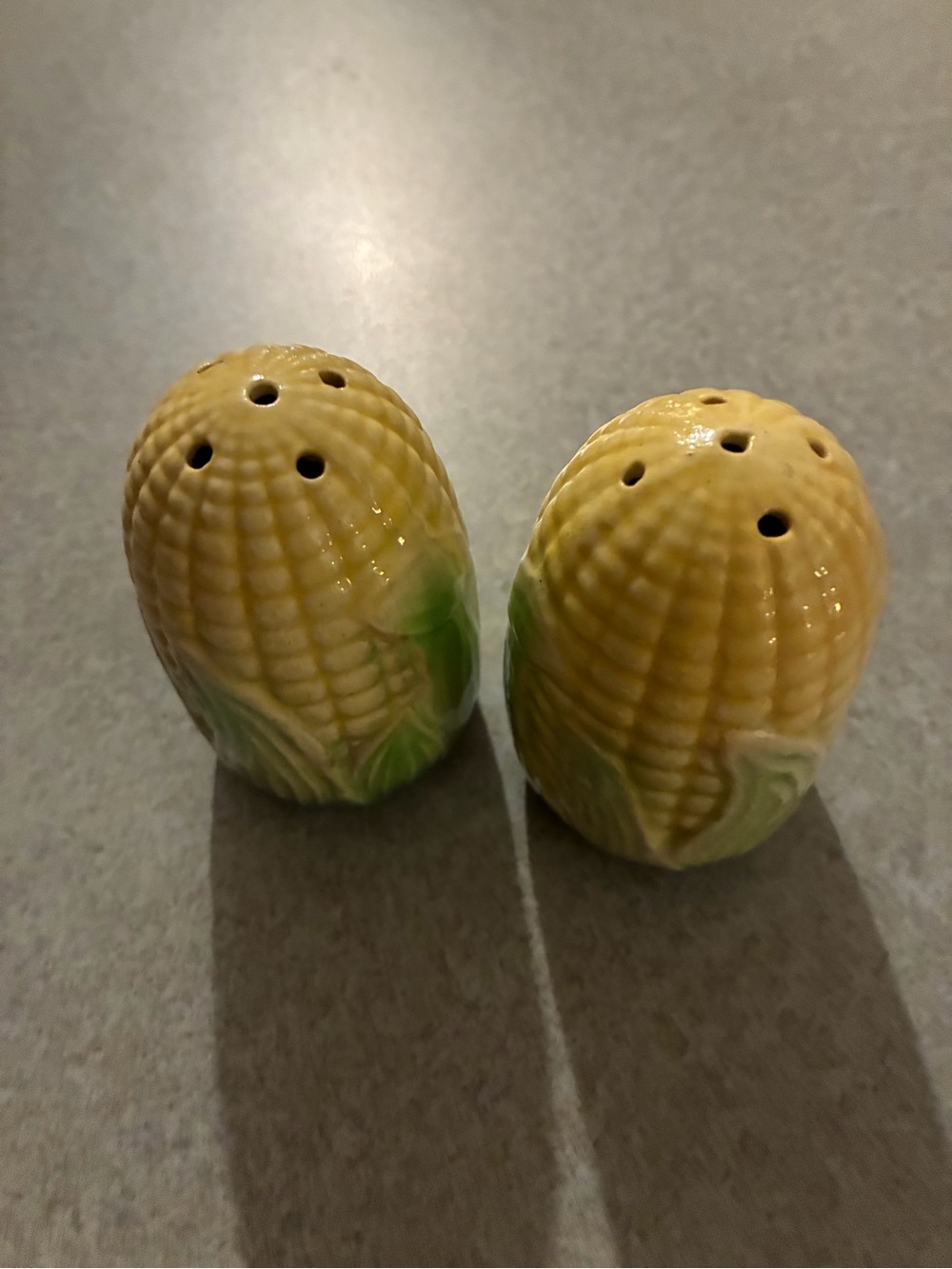 Yellow Corn Cob Ceramic Salt and Pepper Shaker Set